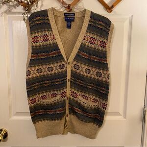 Gant Beige and Multicolor Patterned Sweater Vest